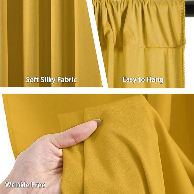 10 x 10 Feet Gold Backdrop Curtain for Partie, Background Curtains for Photos...