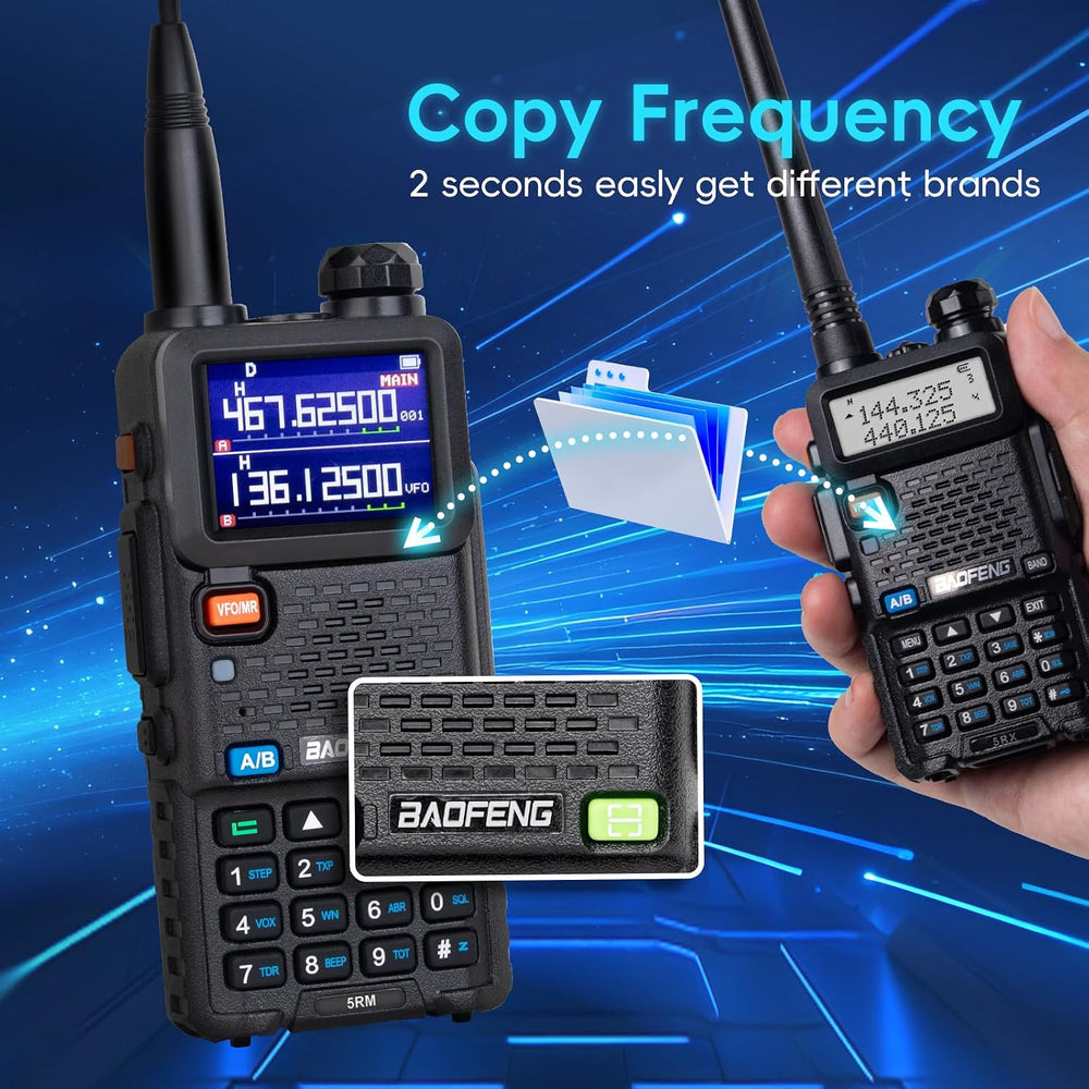 Baofeng Radio Ham Radio Handheld UV-5R Upgrade 5RM 10W (4PCS Batteries) Emerg...