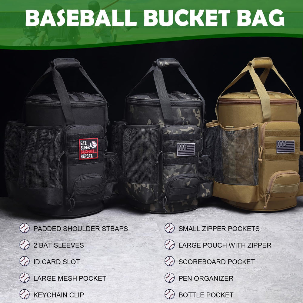 Baseball Bucket Bag, Softball Coaches Bags Fit 6 Gallon Buket