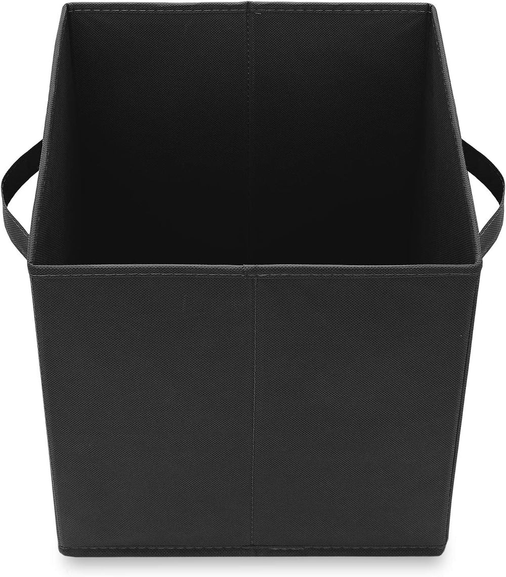 Casafield Set of 12 Collapsible Fabric Cube Storage Bins, Black - 11" Fo...
