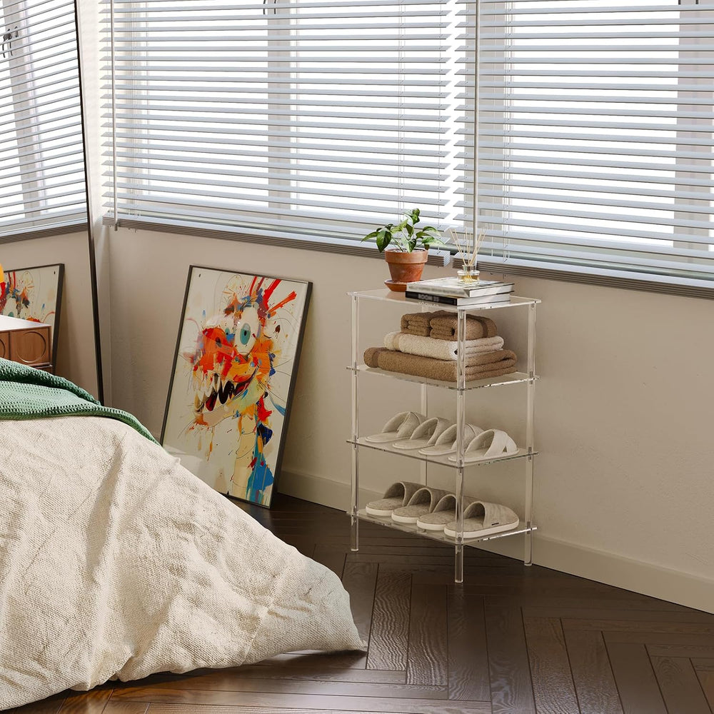 Aquiver Acrylic Small Shoe Rack - 18.1'' L x 11.8'' W x 28.5&...