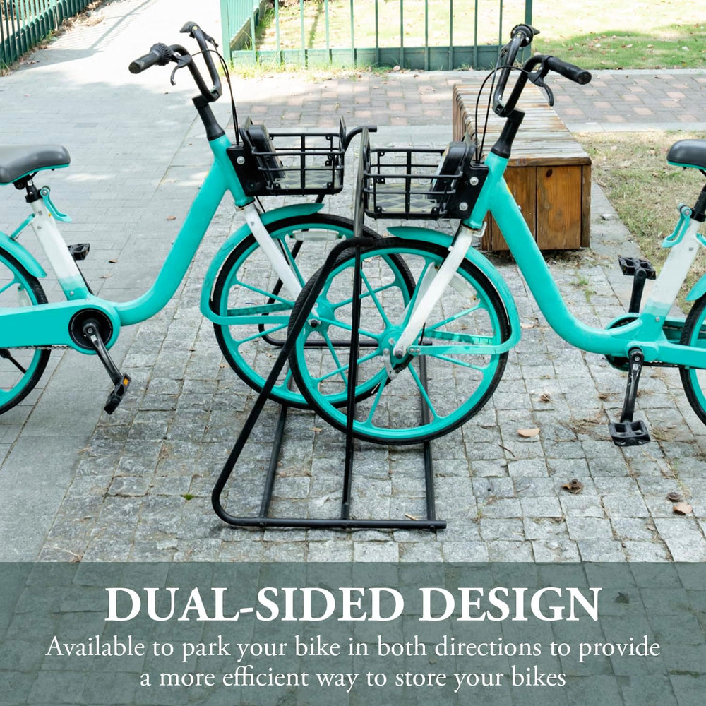 MyGift Large Metal Double-Sided Grid Bike Rack Stand, Freestanding Bicycle St...