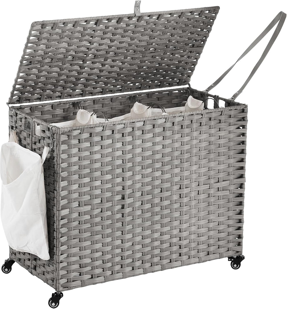 Laundry Hamper with Wheels, 52.8 Gallon(200L) Rolling Laundry Basket with Lid...