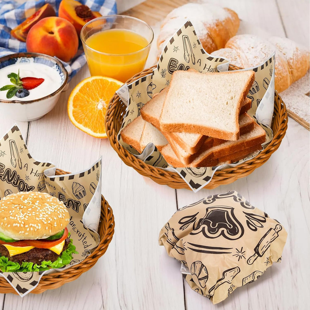 DEAYOU 1000 Pcs Deli Wax Paper Sheets, 12"x12" Grease Resistant Foo...
