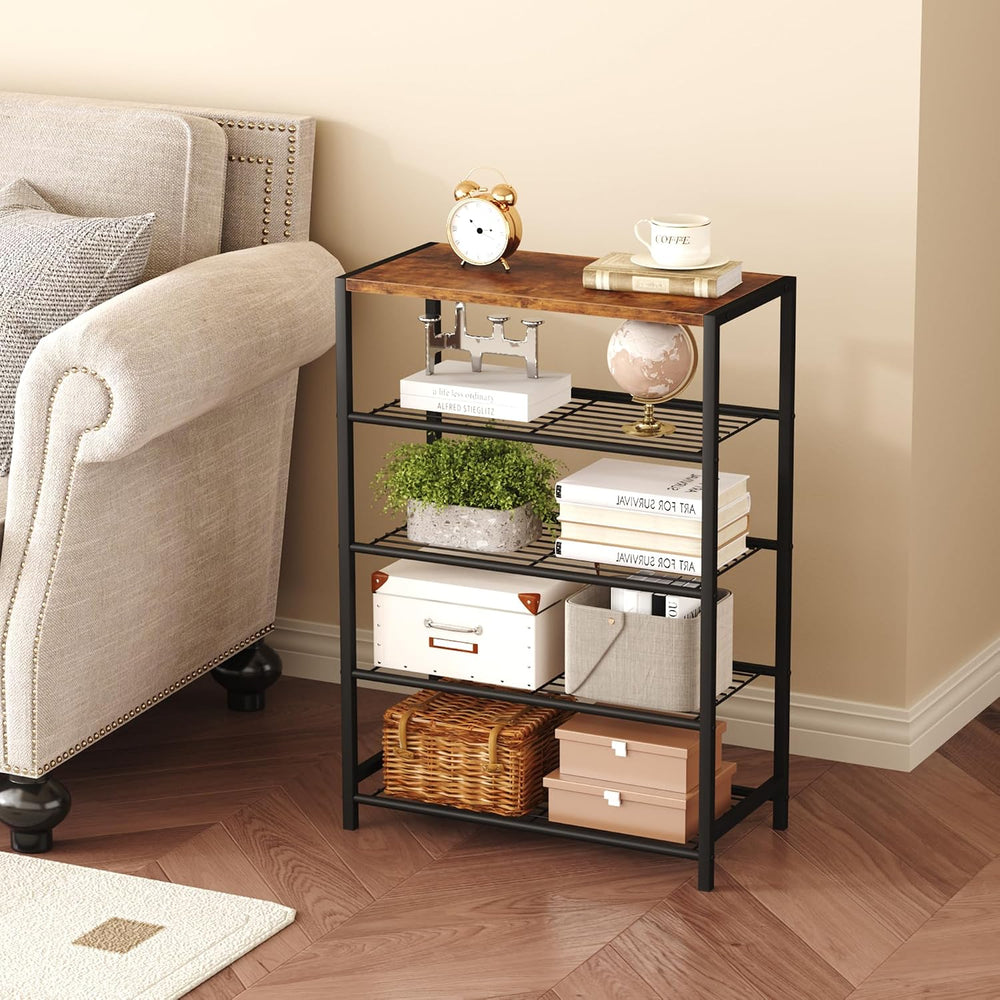 HOMEFORT 5-Tier Shoe Rack, Shoe Storage Shelf with MDF Top Board, Shoe Rack O...