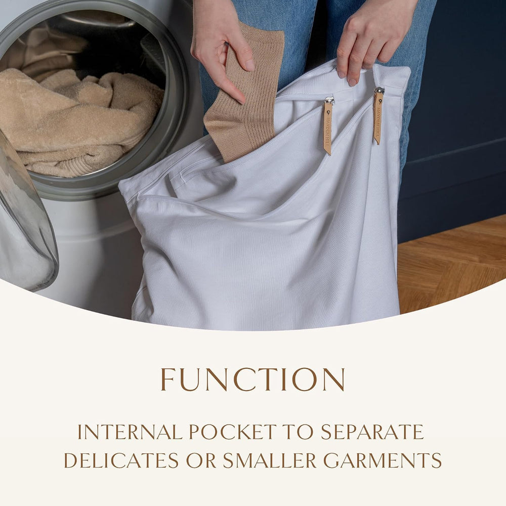 Hayden Hill Luxury Organic Cotton Travel Laundry Bags, Small & Large 2 Pack