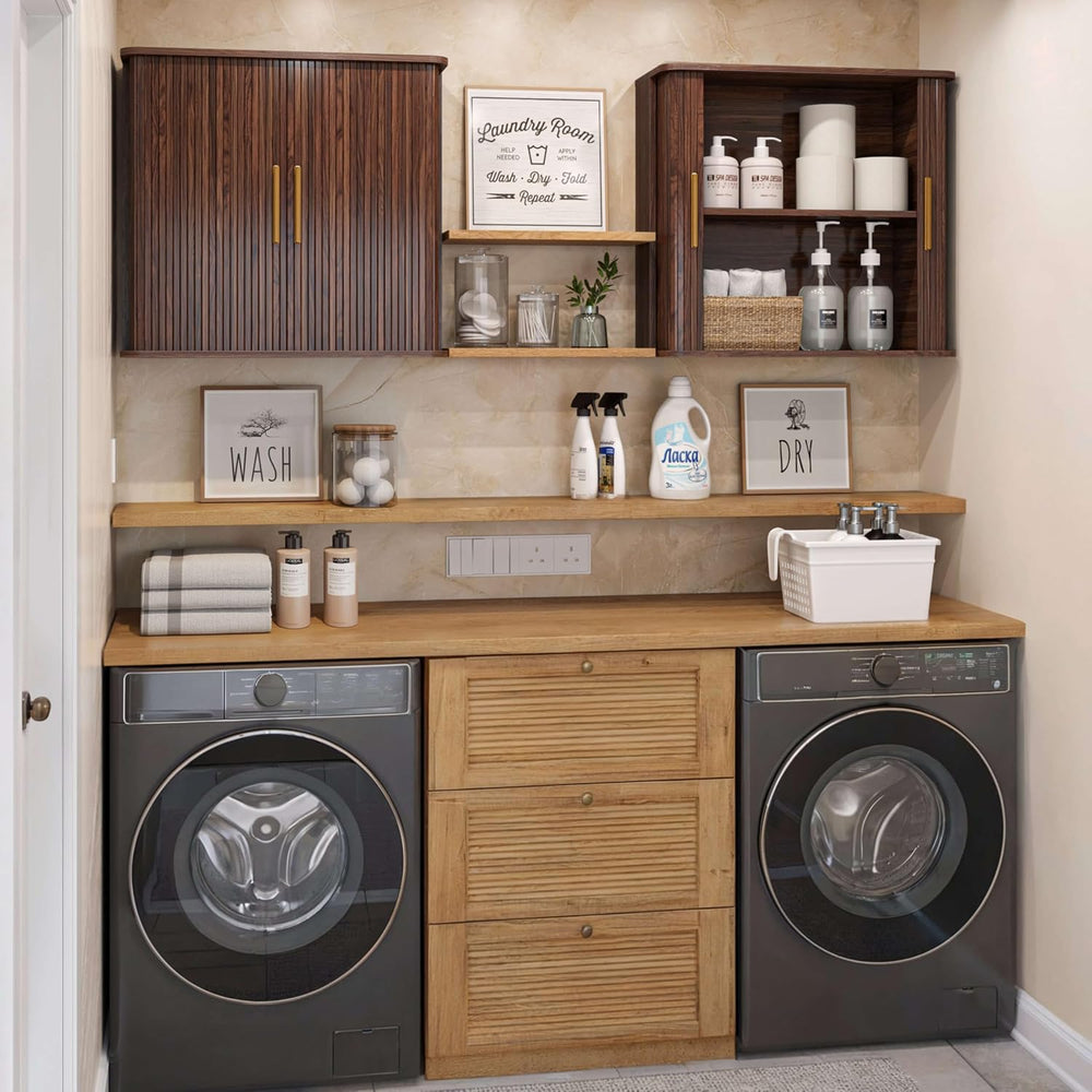 FIMELLO 29.5" W Bathroom Wall Cabinet, Laundry Room Cabinets Wall Mounte...