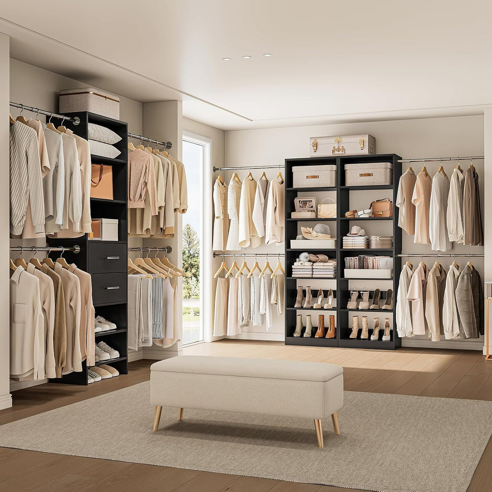 ONBRILL W1 3.5FT-7.7FT Closet System with 4 Chrome-Plated Telescopic Rods