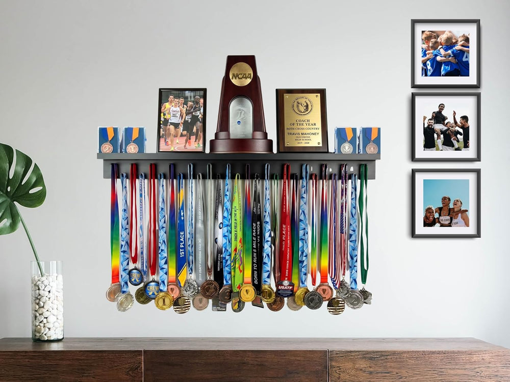 MedalAwardsRack 3ft- Ultimate Medal Hanger Display and Trophy Shelf - Multi-S...
