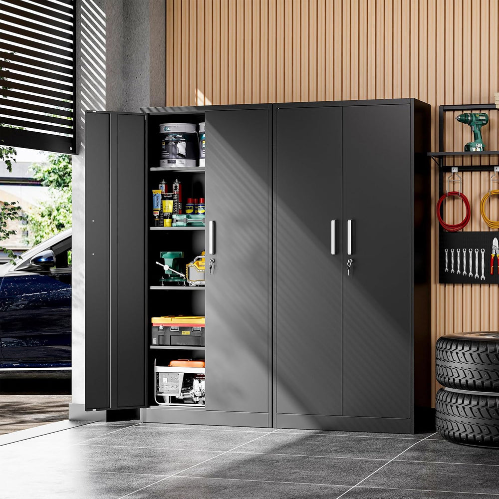 Metal Garage Storage Cabinet, Lockable Utility Storage