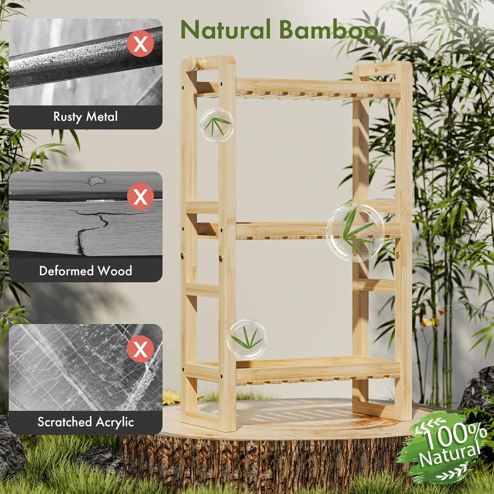 AmazerBath Bamboo Over The Toilet Storage Shelf - 3-Tier Bathroom Organizers ...