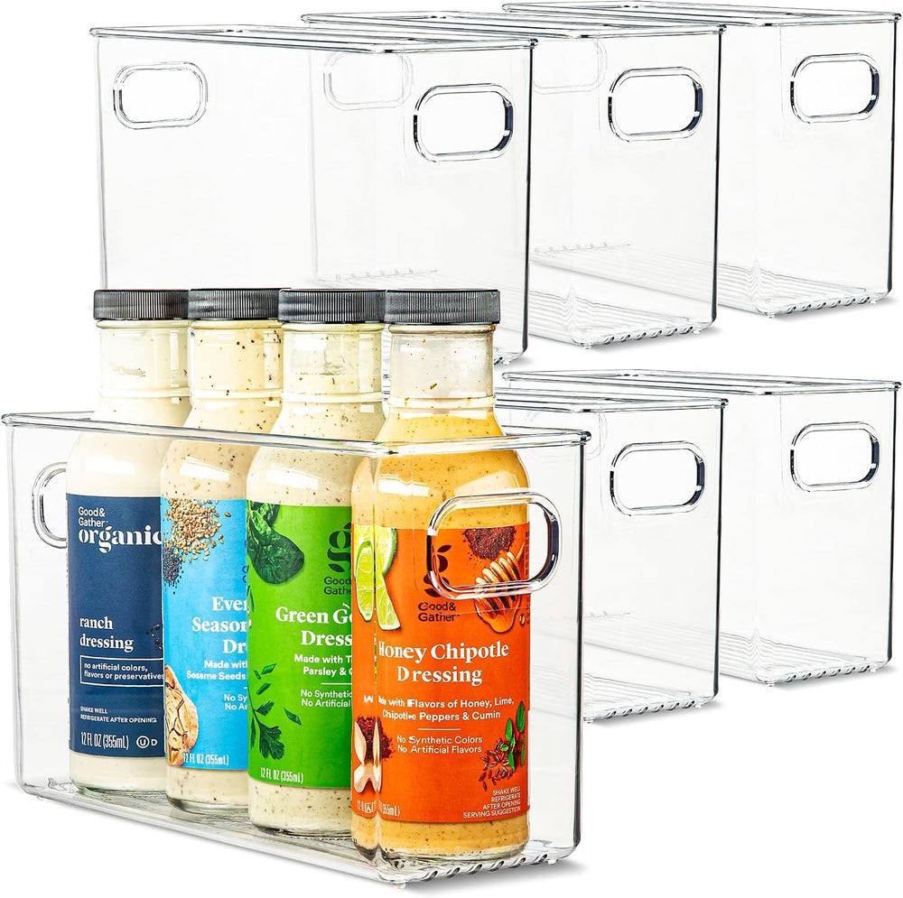 Plastic Food Storage 6 Pack Clear Container Bin