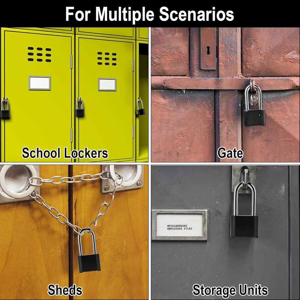 6 Pack Long Shackle Combination Padlock, Heavy Duty Combination Locks