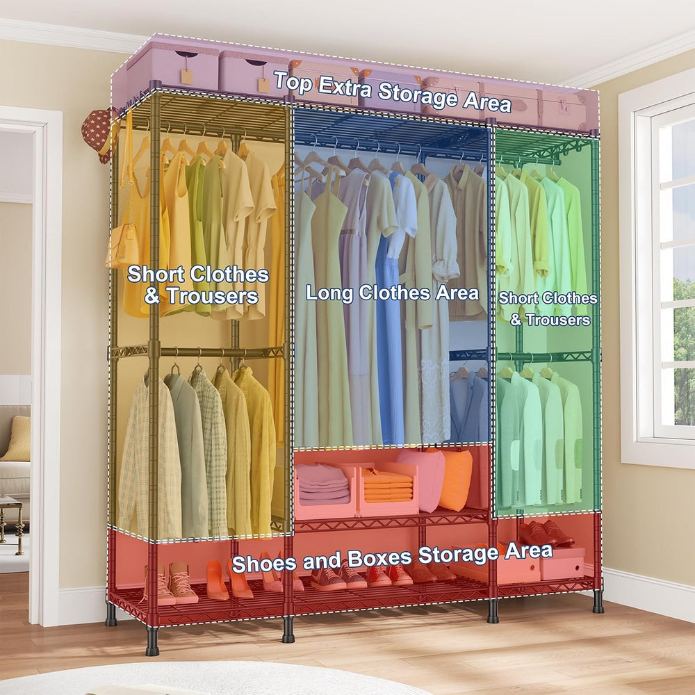 Ulif E3 Heavy Duty Garment Rack 4-Tier Freestanding Closet Organizer System