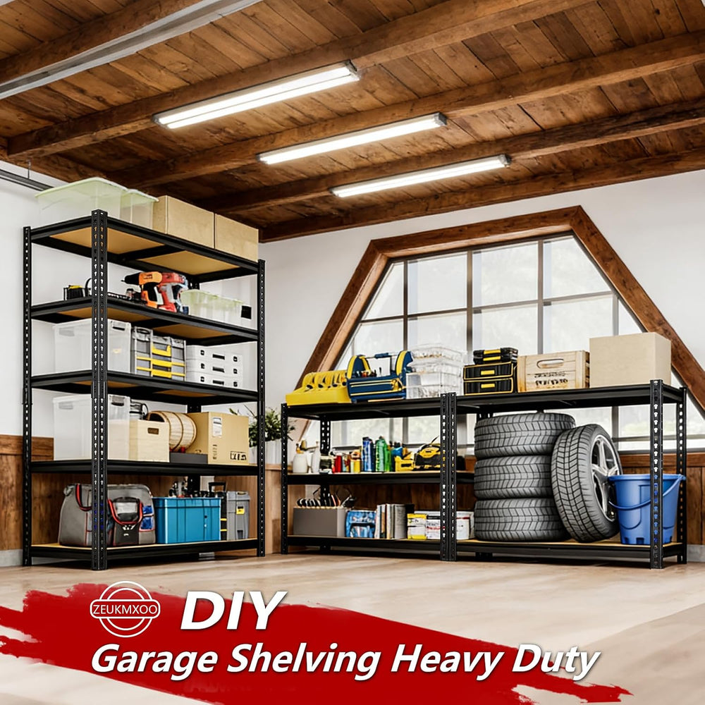 Heavy Duty Garage Shelving,5-Tier Metal Storage Shelves,2400LBS Shelving Unit...