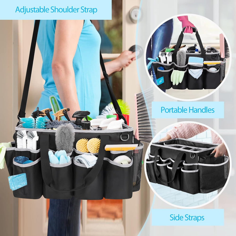 Extra-large Wearable Cleaning Caddy with Pad, Handle & Divider