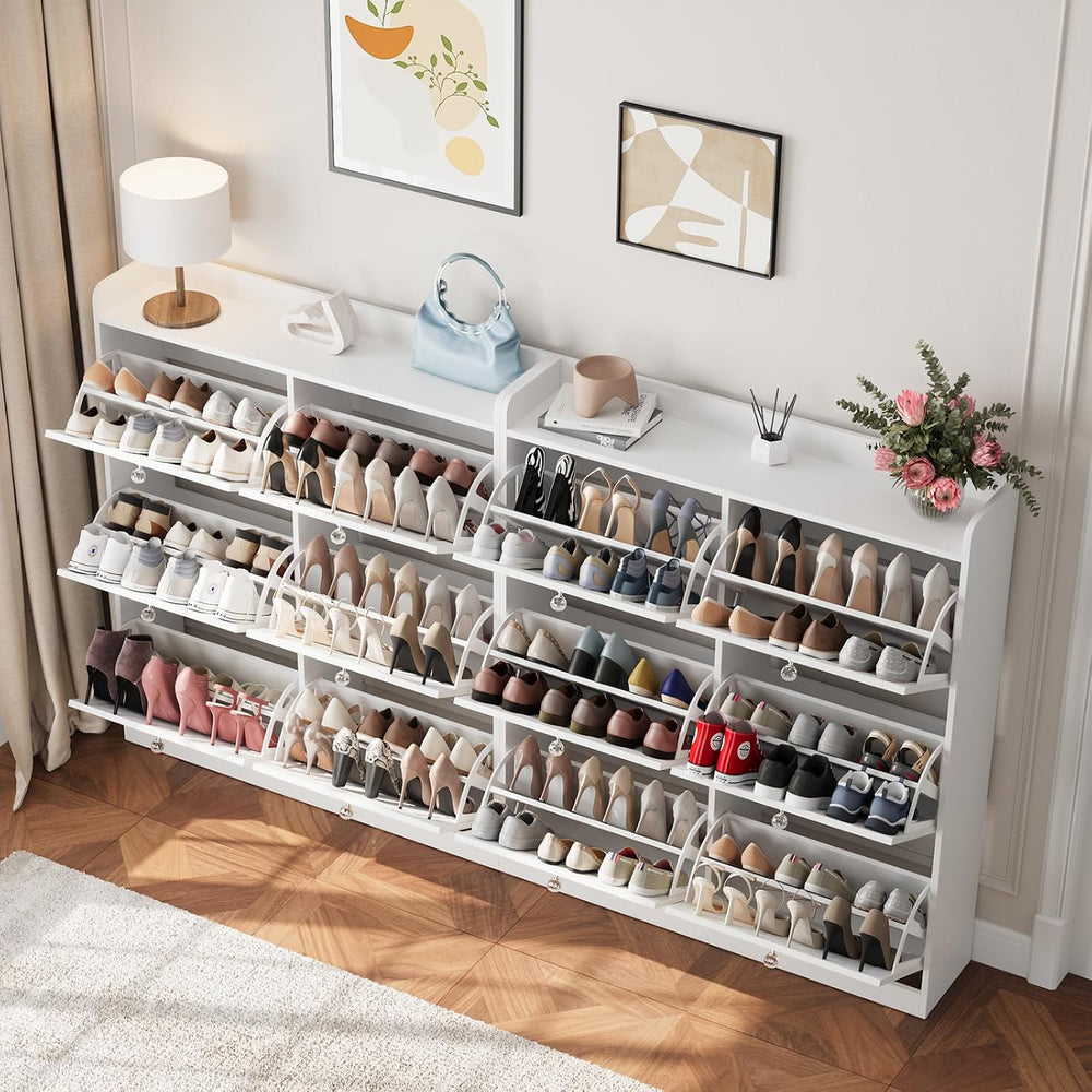 VOWNER Large Shoe Storage Cabinet with 6 Flip Drawers, Freestanding Shoe Orga...