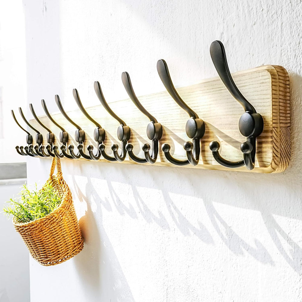 Dseap Coat Rack Wall - Heavy-Duty 38-1/4" Long, with Reinforced 10 Custo...