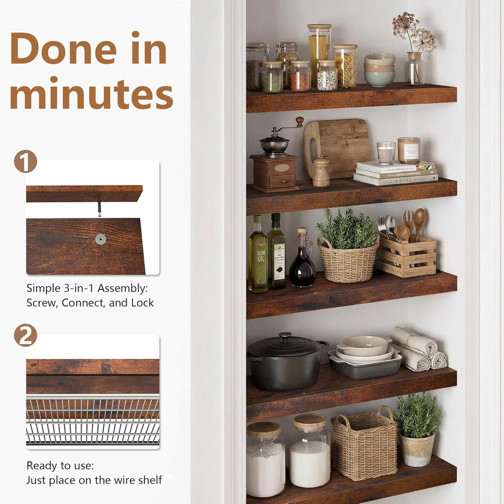 Wire Shelf Covers for Pantry, Premium Engineered Wood Shelf Covers for Wire S...