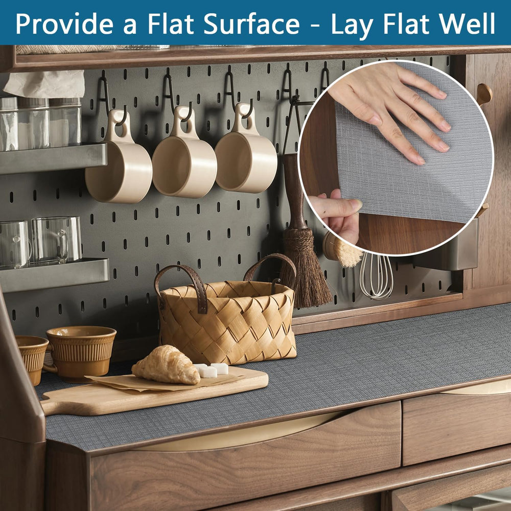 Self Adhesive Shelf Liner, 17.5" x 393.7" Peel and Stick Drawer Lin...
