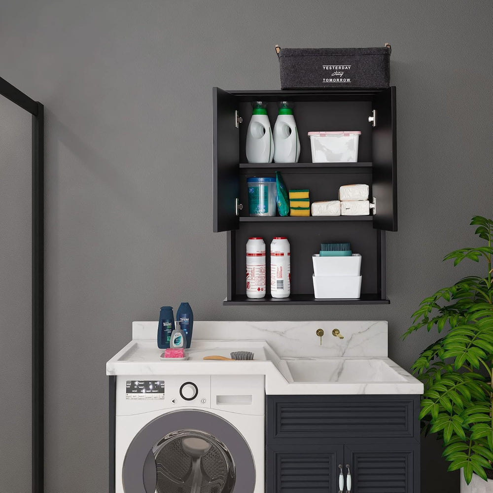 Bathroom Wall Mounted Wood Medicine Cabinet with Adjustable Shelf