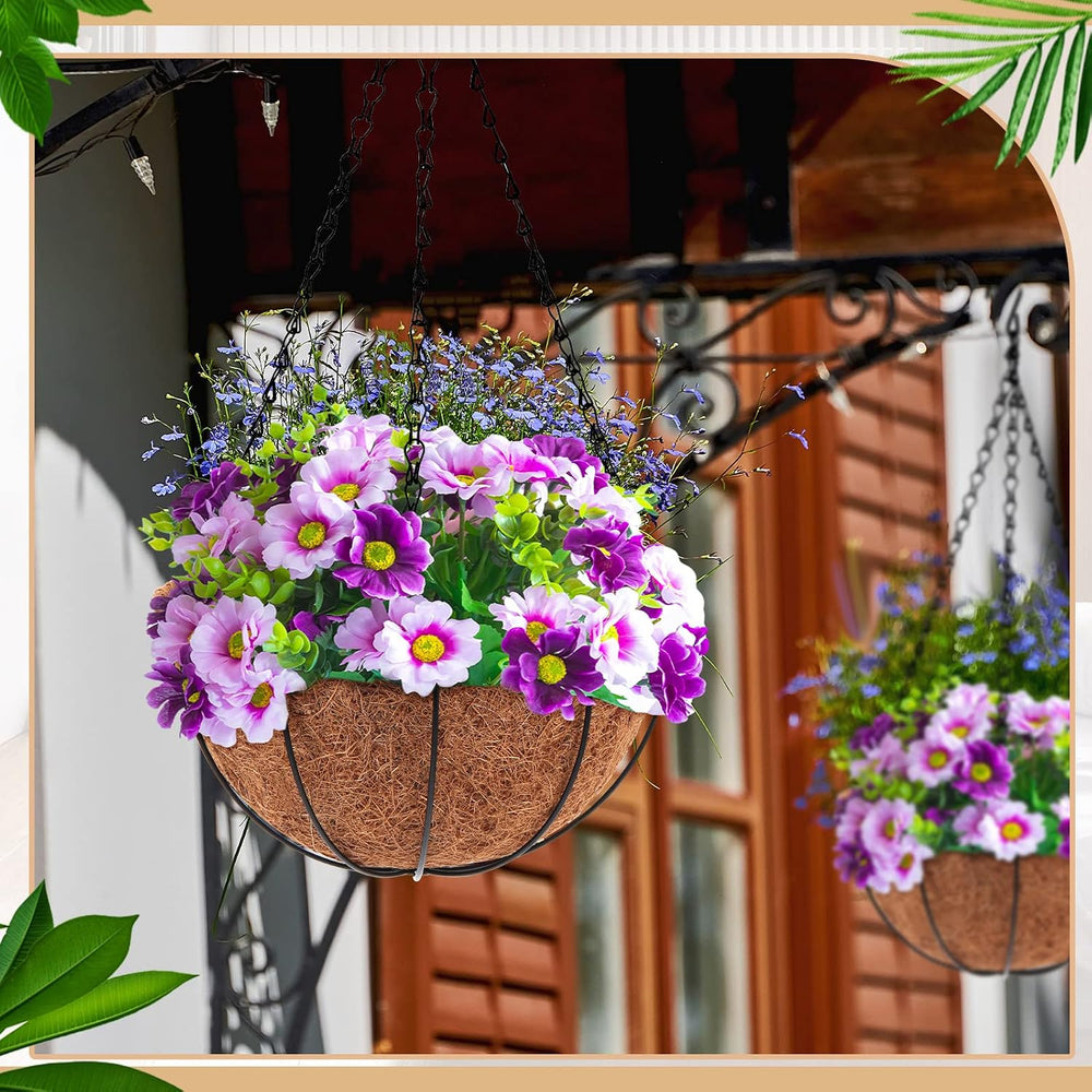 1 Pack Metal Hanging Planter Basket, Coconut Coir Liner, 14 Inch