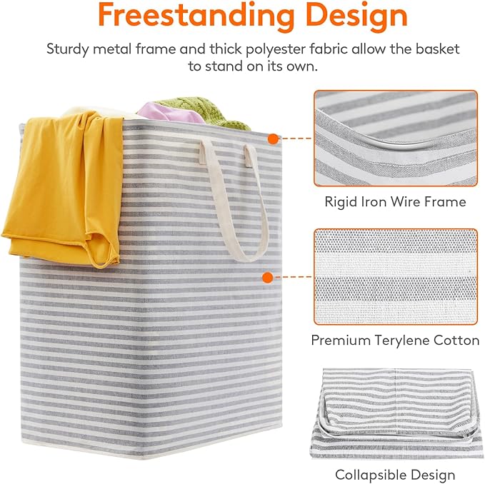 Lifewit 2 Pack Laundry Hamper Large Collapsible Laundry Basket, Freestanding