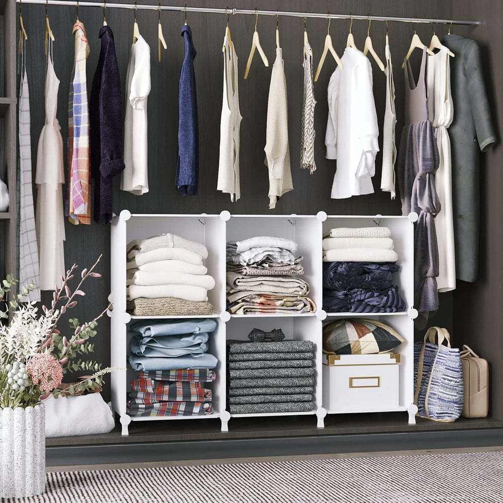 AWTATOS Closet Organizers and Storage, 6 Cube Storage Organizer, White