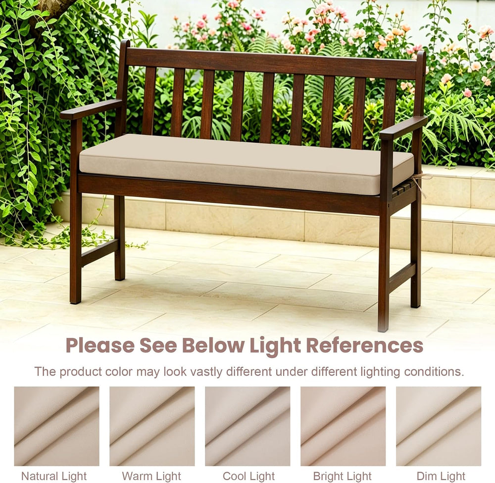 Outdoor Bench Cushion Pad, Patio Bench Cushion 48"x18", Beige