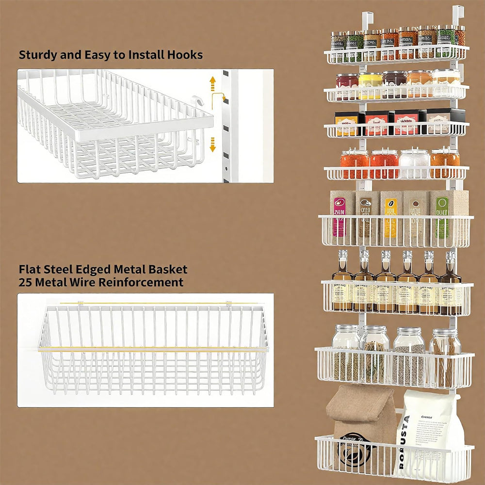 Moforoco White Over The Door Pantry Organizer, Pantry Organization and Storag...