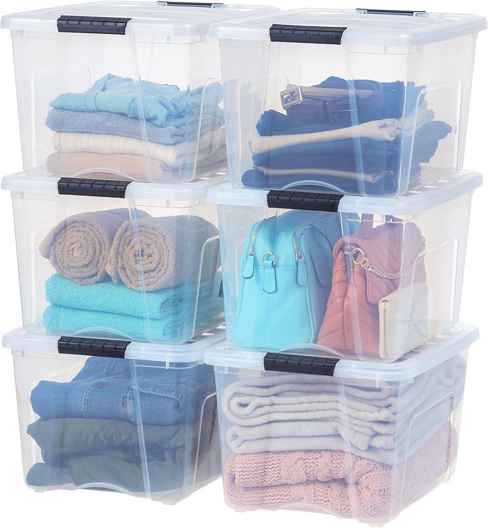IRIS USA 40 Qt Stackable Plastic Storage Bins (6 Pack)