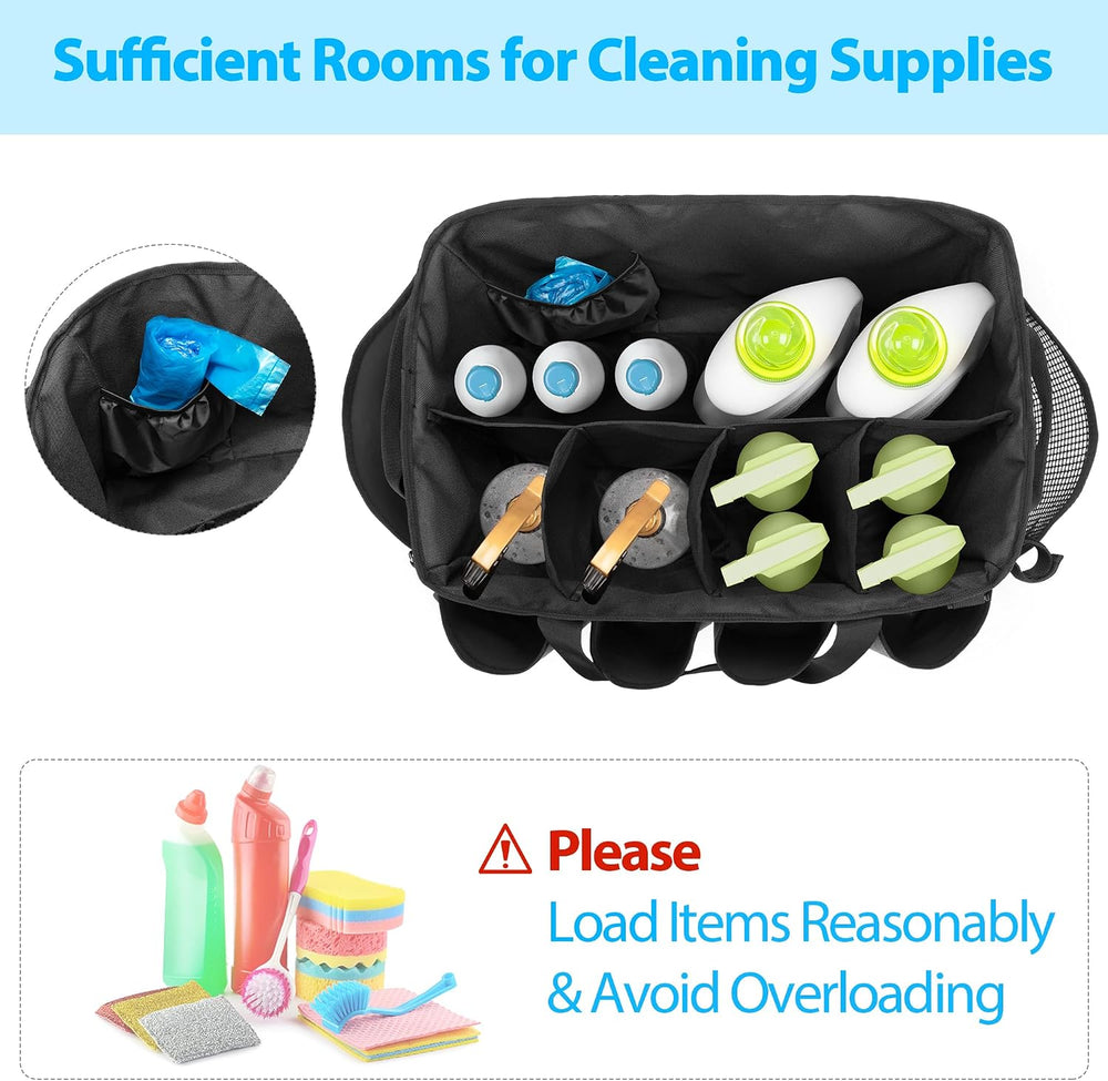 Extra-Large Cleaning Caddy with Handles & Multi Pockets