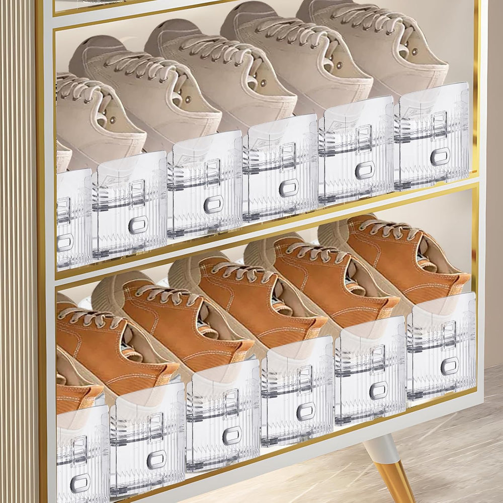 FENRUNXU Shoe Slots Organizer for Closet,16 Pack Shoe Stacker Shoe Rack Organ...