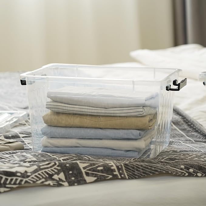 Citylife 22 QT Clear Plastic Storage Bins (4 Packs)