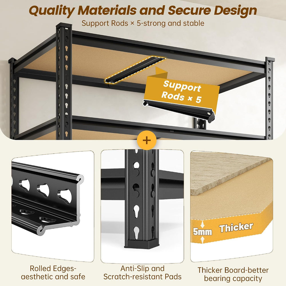 5-Tier Storage Shelves, Adjustable Pantry Shelves for Kitchen