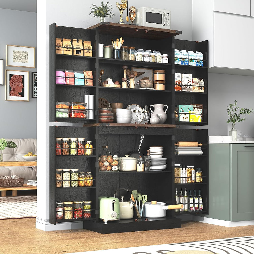 71" Tall Kitchen Pantry Cabinet, Farmhouse Tall Kitchen Storage Cabinet ...