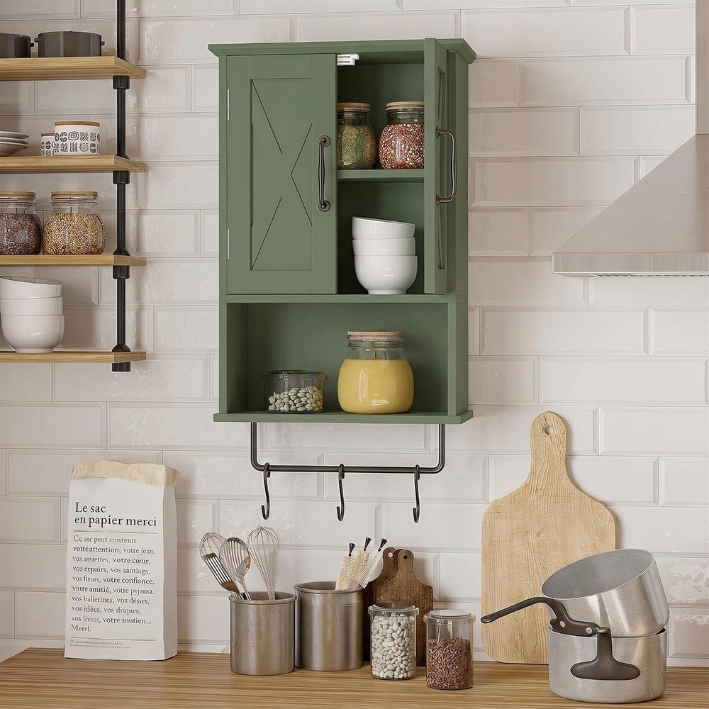 ChooChoo Small Medicine Cabinet with Towel Bar, Hanging Storage, 3 Hooks