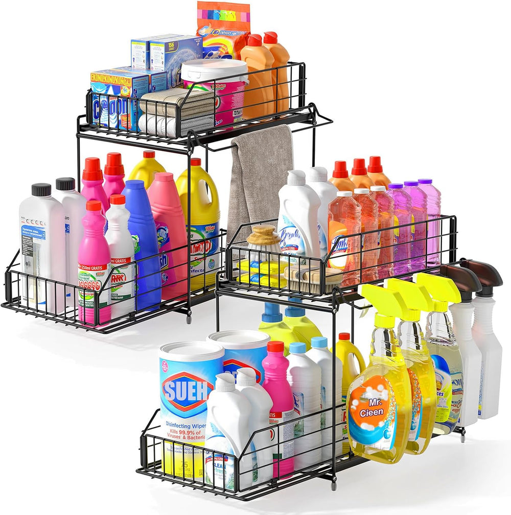 Under Sink Organizers and Storage 2 Pack, 2-Tier Pull Out