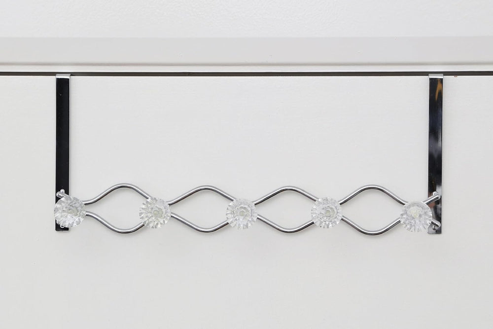 Premier Housewares 5 Diamante Hook Over Door Hanger - Clear