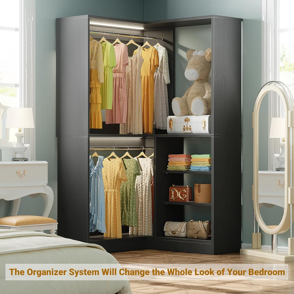 Unikito 36" Corner Closet System with Shelves, L Shaped Closet Organizer