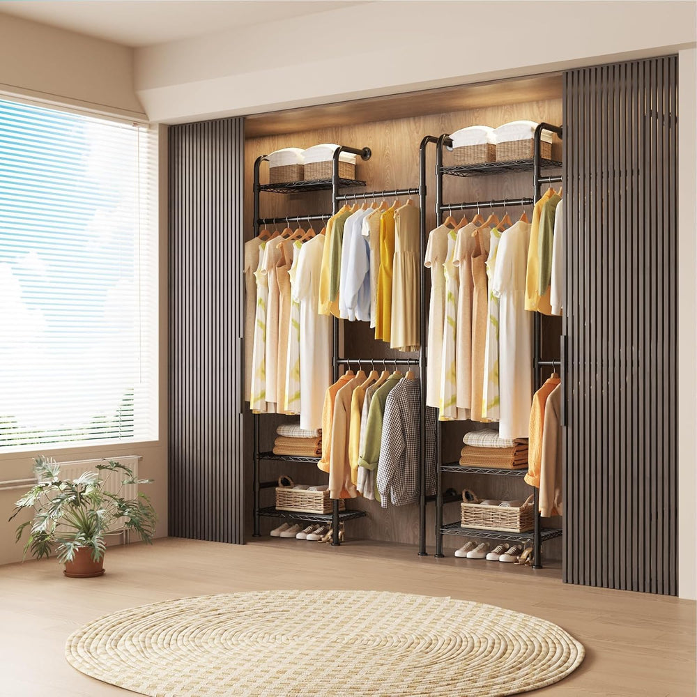 L2 Wall Mounted Pipe Closet System, Matte Black