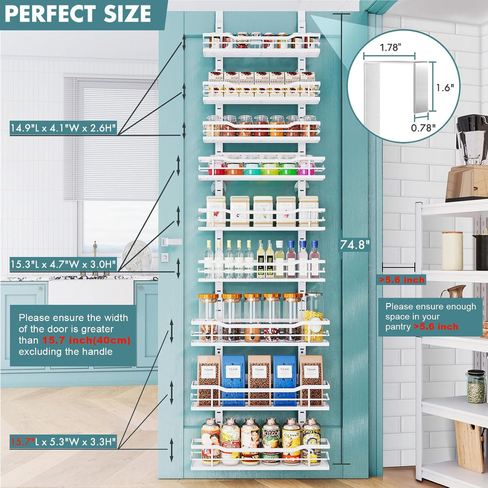 Eastherry Over The Door Pantry Organizer，9-Tier Over The Door Organizer with ...