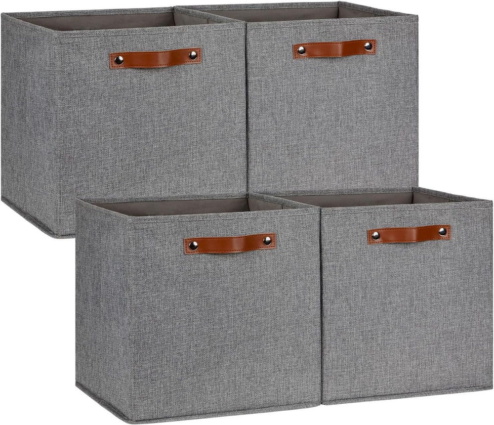 DULLEMELO Fabric Storage Cubes, 13 inch Cube Stroage Bins (4 Pack)