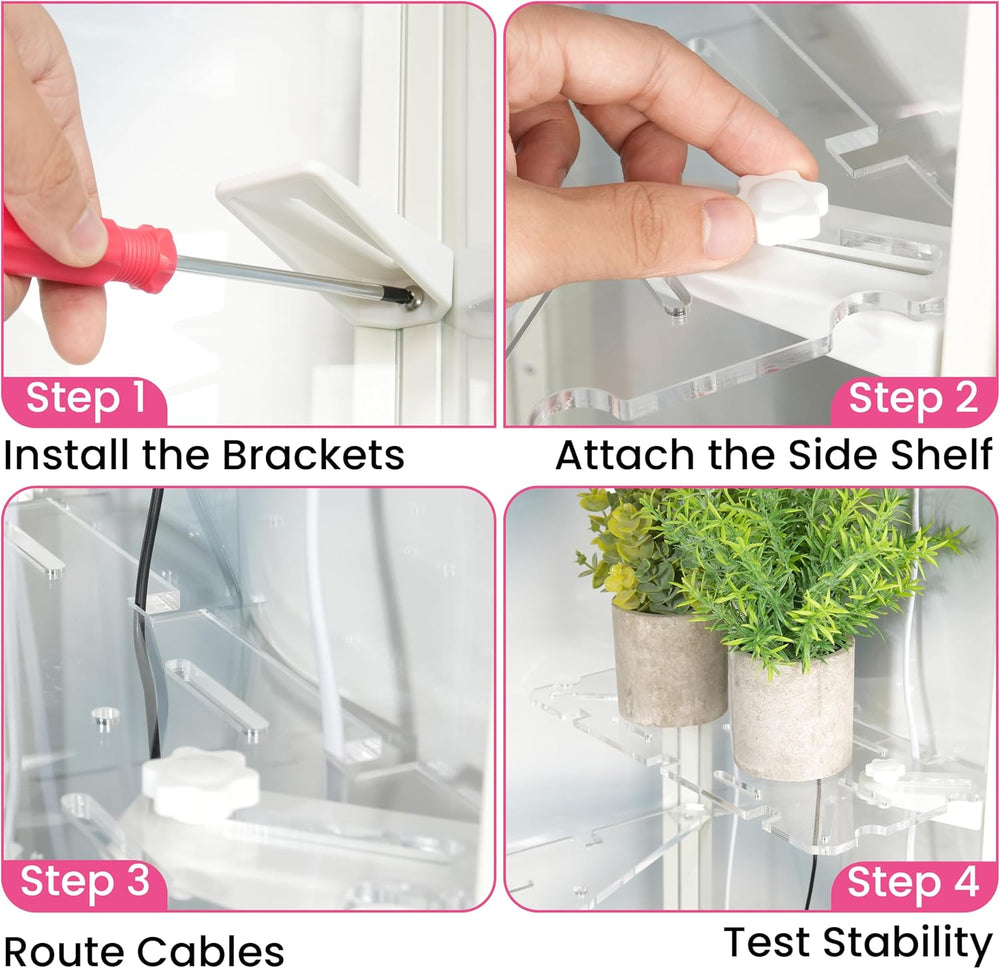 LUVCOSY 2 Pack Side Riser for IKEA Milsbo Tall & Wide Greenhouse Cabinet-...