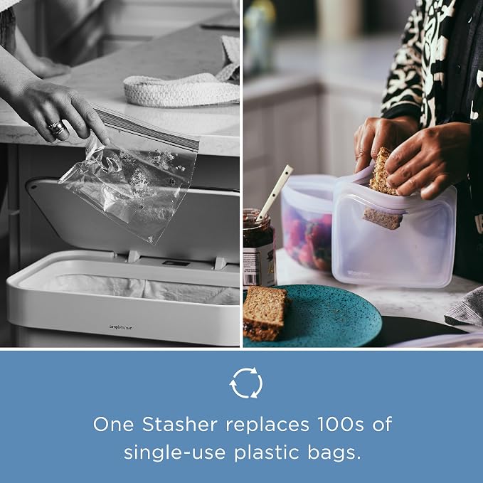 Stasher Premium Silicone Reusable Food Storage Bags, Lunch Bag, Travel (3-Pack)