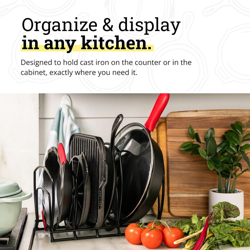 Lodge Cookware Organizer 5-Tier Storage Rack, Matte Black