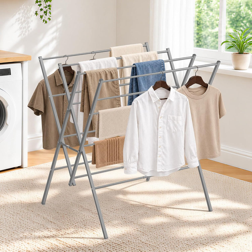 STORAGE MANIAC Foldable Clothes Drying Rack Clothing for Indoor & Outdoor