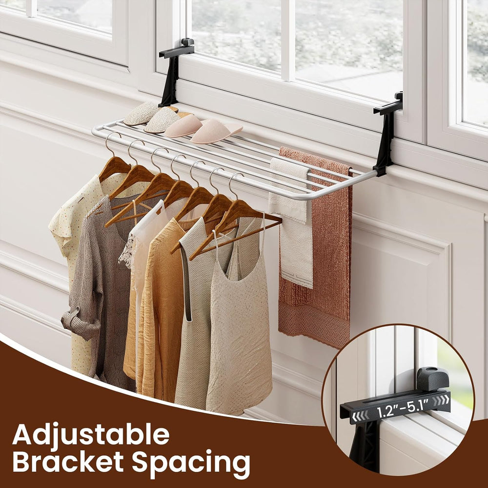 Giantex Portable Clothes Drying Rack, Aluminum Hanging Laundry Rack with Adju...