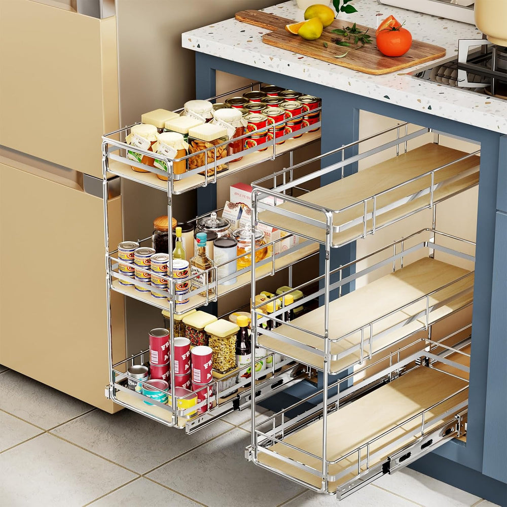 ROOMTEC 3-Tier Pull Out Cabinet Organizer Spice Rack for Narrow Cabinet 5&quo...