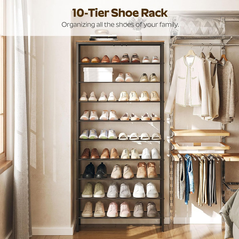 YATINEY 10 Tier Shoe Rack, Large Capacity Shoe Storage Organizer Holds 40 Pai...